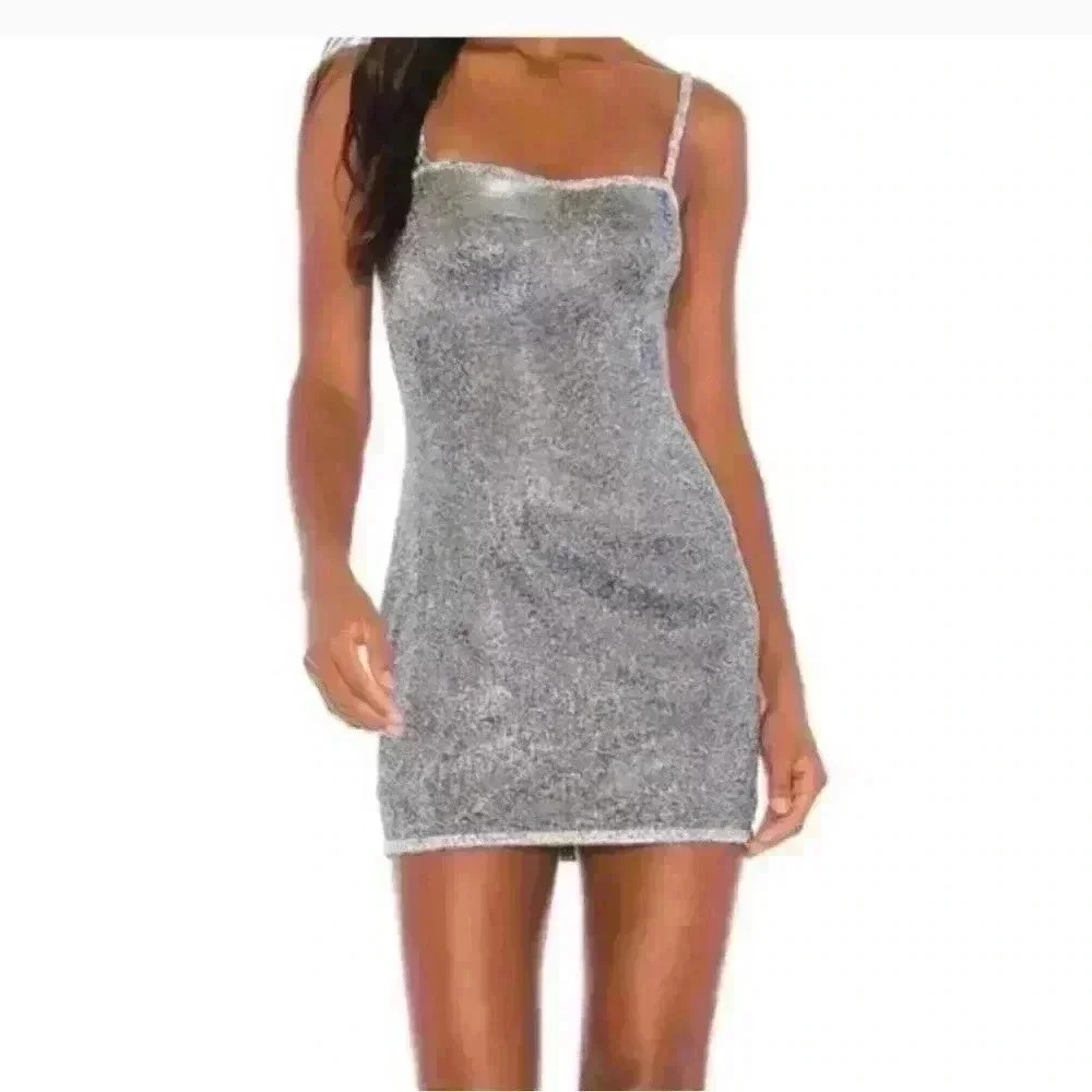 NWT Superdown Arnell Rhinestone Mini Dress in Blue SMALL - Picture 1 of 5